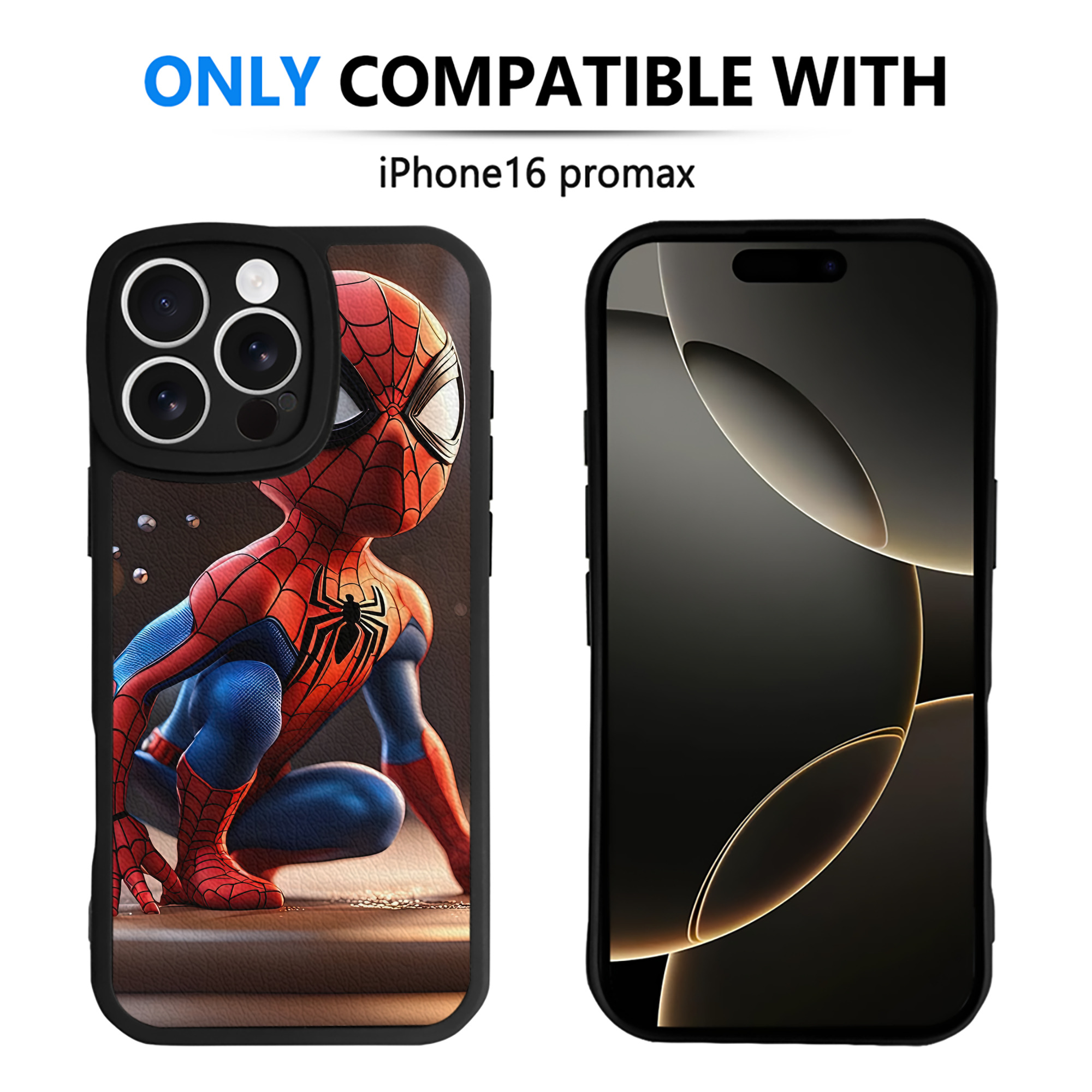 （画像用） Spider Man スパイダーマン 【iPhone 16シリーズ対応】シリコンスマホケース（レザー調） 材質：シリコン